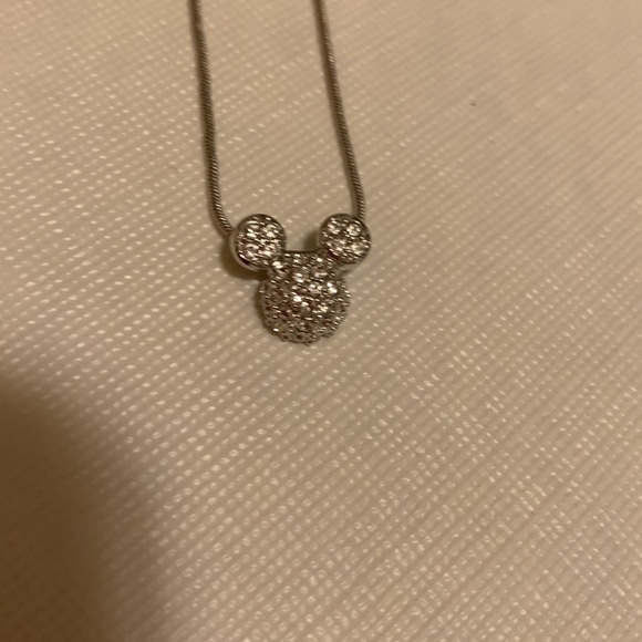 Disney Mickey Mouse Silver rhinestone 18 inch necklace - Picture 9 of 12